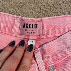 Pink AGOLDE straight jeans Sz 27